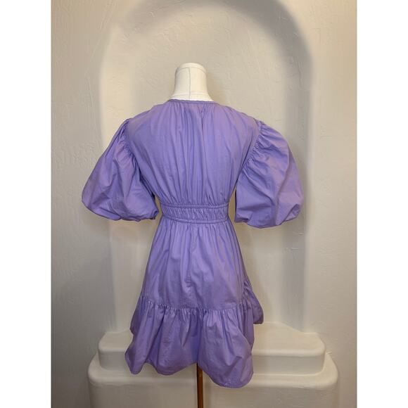 Japna Lavender Puff Sleeve Mini Dress – Size S - Picture 2 of 6